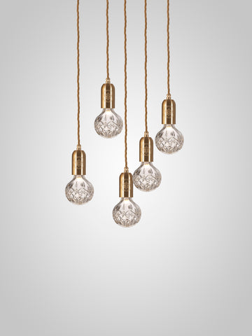 Crystal Bulb Chandelier 5 Piece