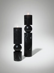 Fulcrum Candlestick Black Marble