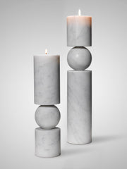 Fulcrum Candlestick White Marble