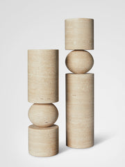 Fulcrum Candlestick Travertine